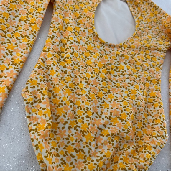 ART CLASS Girls Flowered Long Sleeve One Piece Swim Suit - Picture 5 of 7